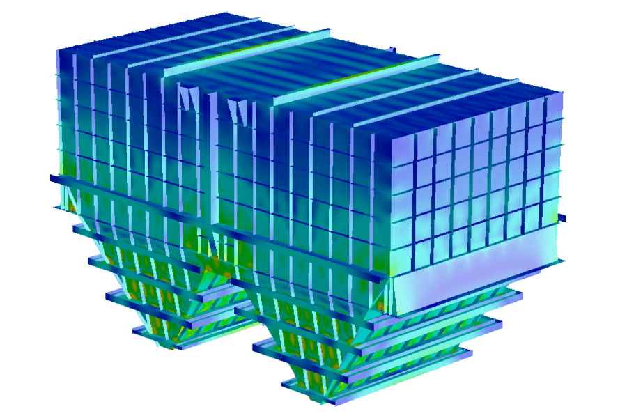 Perth team of Structural Engineers doing a Finite Element Analysis (FEA) on a structure on a mine site in WA