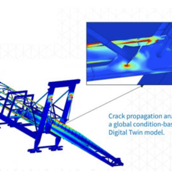 Crack propagation analysis within a global condition based- Akselos Digital Twins model.