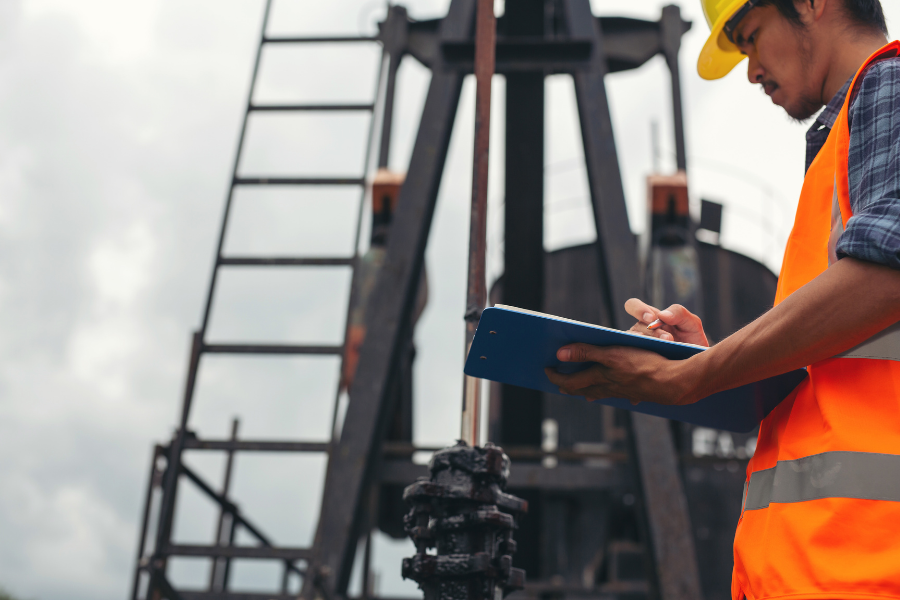An engineer checking structural compliance.
