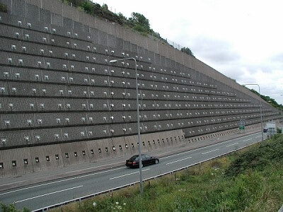 Anchored or Tieback Retaining Wall